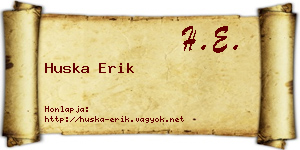 Huska Erik névjegykártya